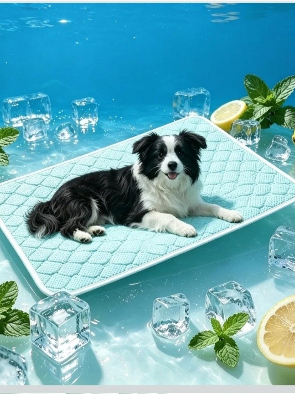 Pet Cooling Mat 36” x 24” Large Dog Cat Cooling Pad Blue NEW